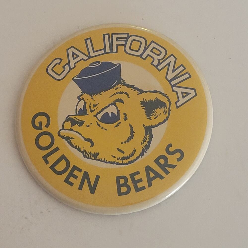 Vintage UC Berkeley Cal Golden Bears Pinback Button Retro Oski Mascot Pin